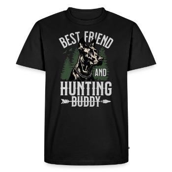 Meilleur ami et compagnon de chasse Chien fidèle - T-shirt Premium bio Homme - noir - Devant - Nico (187cm)