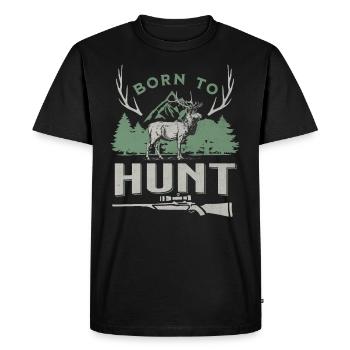 Né pour chasser le cerf majestueux - T-shirt Premium bio Homme - noir - Devant - Nico (187cm)