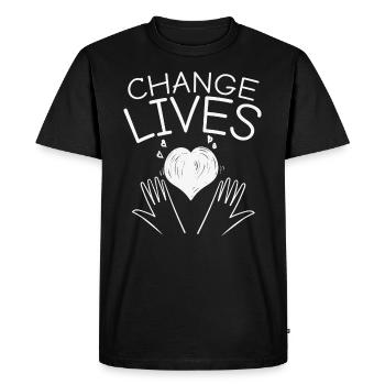 Bénévolat inspirant Change Lives - T-shirt Premium bio Homme - noir - Devant - Nico (187cm)
