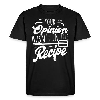 Votre avis n’était pas dans la recette Cuisine amusante - T-shirt Premium bio Homme - noir - Devant - Nico (187cm)