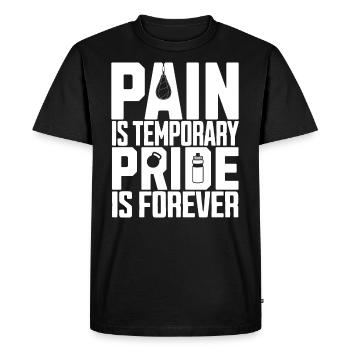 La douleur est temporaire L’orgueil est pour toujours Gym - T-shirt Premium bio Homme - noir - Devant - Nico (187cm)
