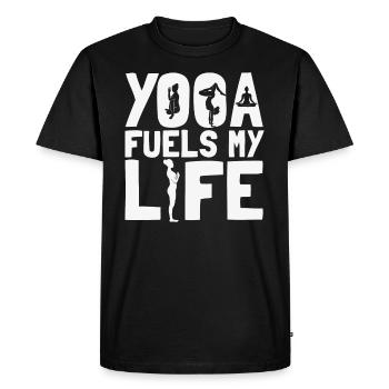 Yoga Fuels My Life Inspirational Yogi - Men's Premium Organic T-Shirt - black - Front - Nico (187cm)