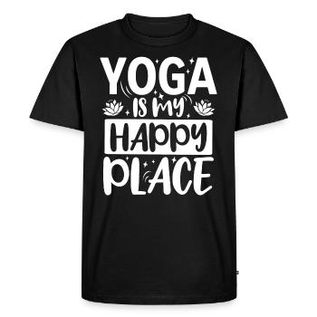 Le yoga est mon lieu de bonheur Méditation - T-shirt Premium bio Homme - noir - Devant - Nico (187cm)