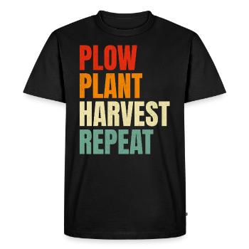 Labourer la récolte des plantes Agriculture répétée - T-shirt Premium bio Homme - noir - Devant - Nico (187cm)