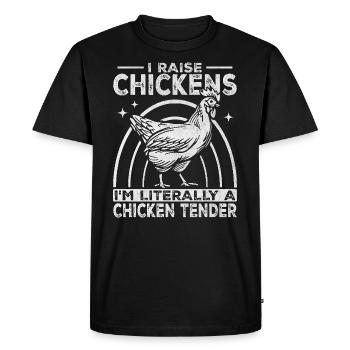 Funny Chicken Farmer - Je suis un tendre de poulet - T-shirt Premium bio Homme - noir - Devant - Nico (187cm)