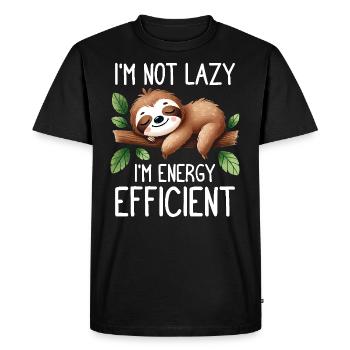 I'm Not Lazy, I'm Energy Efficient Sloth Humor - Men's Premium Organic T-Shirt - black - Front - Nico (187cm)