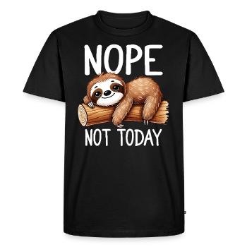 Nope Not Today Lazy Sloth Humor Funny Animal - Men's Premium Organic T-Shirt - black - Front - Nico (187cm)