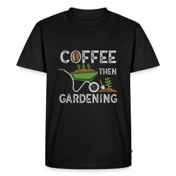 Café fleurs herbes jardin plantes jardinage - T-shirt Premium bio Homme - noir - Devant - Nico (187cm)