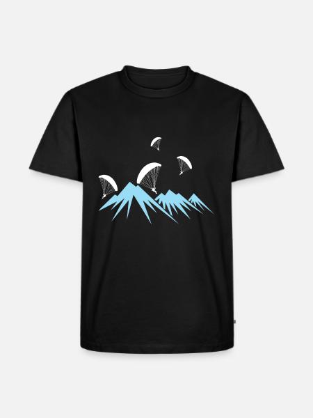 Paraglider Mountains Paragliding Figure - Men's Premium Organic T-Shirt - black