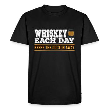 Whisky A Day Funny Drinking - Men's Premium Organic T-Shirt - black - Front - Nico (187cm)