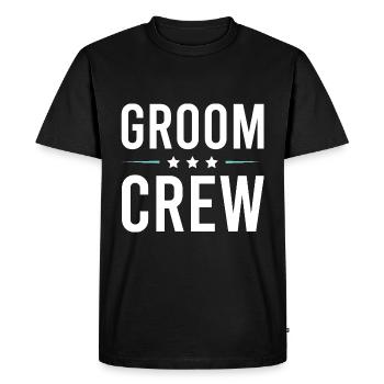 Groom Crew - Men's Premium Organic T-Shirt - black - Front - Nico (187cm)