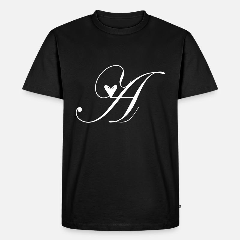 Monogramma A Cuore Vite - Maglietta ecologica premium da uomo - nero