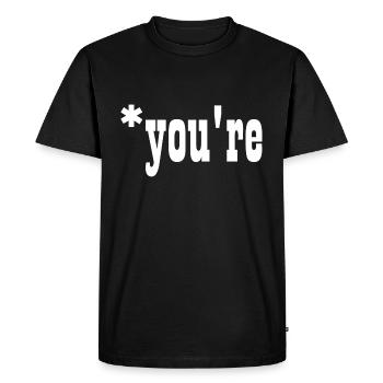 Vous êtes votre police grammaticale, vous n’êtes pas votre police grammaticale - T-shirt Premium bio Homme - noir - Devant - Nico (187cm)