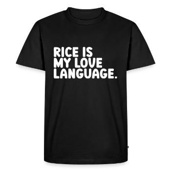 Rice Is My Love Language - Men's Premium Organic T-Shirt - black - Front - Nico (187cm)