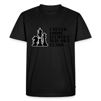 Chess I Never Loose I Either Win Or Learn Chess - Men's Premium Organic T-Shirt - black - Front - Nico (187cm)