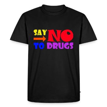 Retro Say No To Drugs - Men's Premium Organic T-Shirt - black - Front - Nico (187cm)