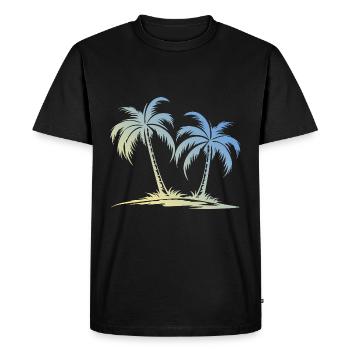 Île Palm - T-shirt Premium bio Homme - noir - Devant - Nico (187cm)