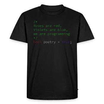 Poetic programming - Men's Premium Organic T-Shirt - black - Front - Nico (187cm)
