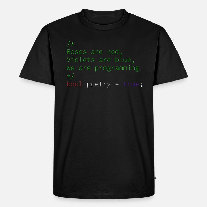 Poetische Programmierung - Männer Premium Bio T-Shirt - Schwarz