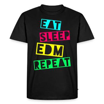 EAT SLEEP EDM REPEAT - T-shirt Premium bio Homme - noir - Devant - Nico (187cm)