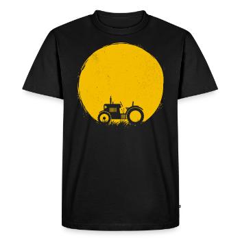 Tracteur Silhouette Tracteur Soleil Cadeau - T-shirt Premium bio Homme - noir - Devant - Nico (187cm)