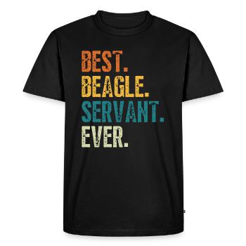MEILLEUR SERVITEUR BEAGLE DE TOUS LES TEMPS - T-shirt Premium bio Homme - noir - Devant - Nico (187cm)