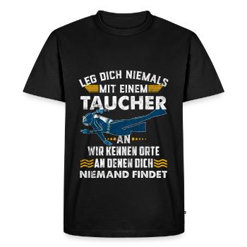 Taucher Tauchen - Männer Premium Bio T-Shirt - Schwarz - Vorne - Nico (187cm)