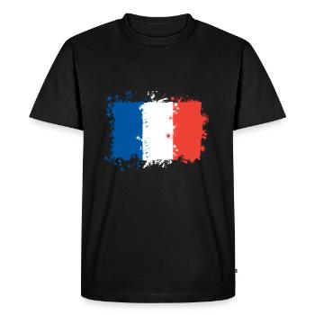 Drapeau de la France - T-shirt Premium bio Homme - noir - Devant - Nico (187cm)