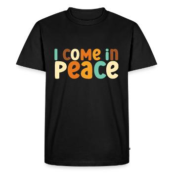 Je viens en paix drôles de couples assortis - T-shirt Premium bio Homme - noir - Devant - Nico (187cm)