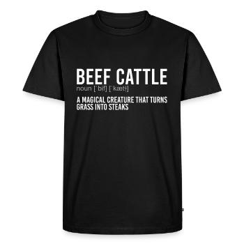 BBQ Beef Steak Définition T-Bone Steak - T-shirt Premium bio Homme - noir - Devant - Nico (187cm)