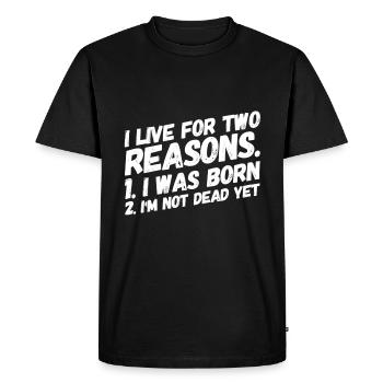 Vie drôle de dire - T-shirt Premium bio Homme - noir - Devant - Nico (187cm)
