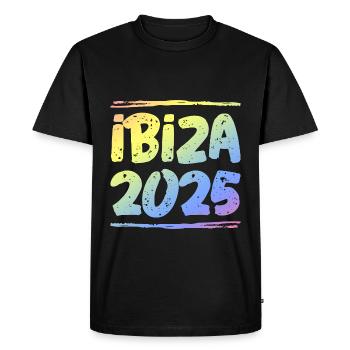 Ibiza 2025 Colorful - Men's Premium Organic T-Shirt - black - Front - Nico (187cm)