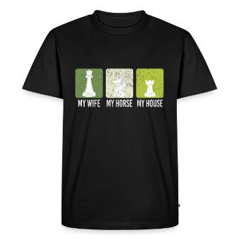 Chess Player Chess Games Chess Pun - Männer Premium Bio T-Shirt - Schwarz - Vorne - Nico (187cm)