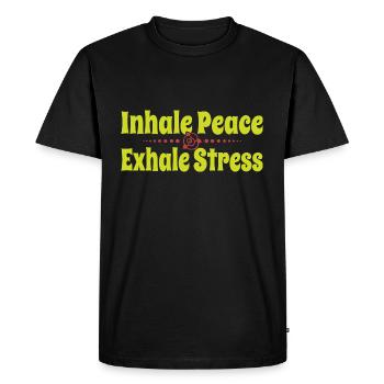 Yoga Zen Motivation Inhale Peace Inspiration - Men's Premium Organic T-Shirt - black - Front - Nico (187cm)