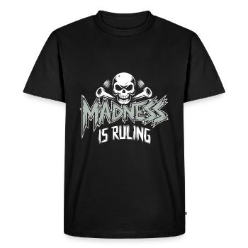 La folie règne sur le monde Motivation Espoir - T-shirt Premium bio Homme - noir - Devant - Nico (187cm)