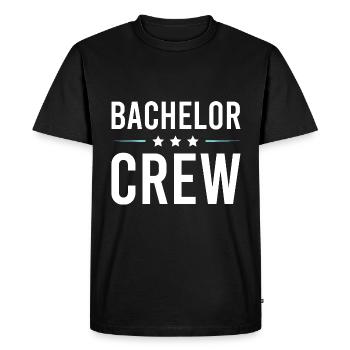 Bachelor Crew - Men's Premium Organic T-Shirt - black - Front - Nico (187cm)