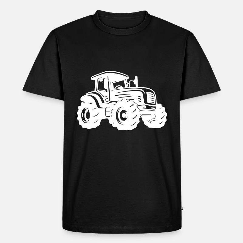 Traktor Silhouette - Männer Premium Bio T-Shirt - Schwarz