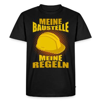 Baustelle Bauherr Hausbau Lustiger Spruch - Männer Premium Bio T-Shirt - Schwarz - Vorne - Nico (187cm)