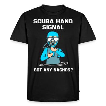 Plongeur Main Signe Scuba Diving - T-shirt Premium bio Homme - noir - Devant - Nico (187cm)