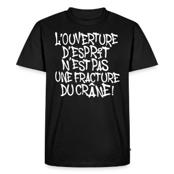 L' OUVERTURE D'*SPRIT PAS UNE FRACTURE DU CRANE - T-shirt Premium bio Homme - noir - Devant - Nico (187cm)