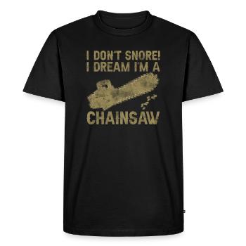 I don't snore - chainsaw saying funny - Men's Premium Organic T-Shirt - black - Front - Nico (187cm)