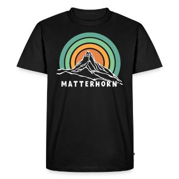 Cervin, Zermatt, Valais, Suisse, Randonnée pédestre, Souvenir - T-shirt Premium bio Homme - noir - Devant - Nico (187cm)