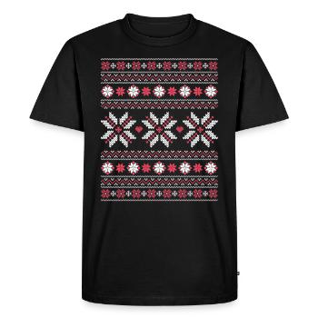 Flocons de neige Noël laid - T-shirt Premium bio Homme - noir - Devant - Nico (187cm)