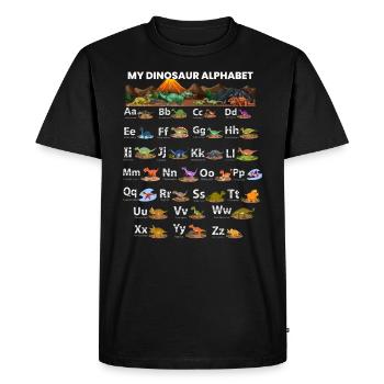 Mes amoureux des dinosaures ABC Kids Dino Alphabet - T-shirt Premium bio Homme - noir - Devant - Nico (187cm)