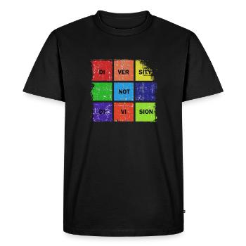 Diversité pas Division Paix Amour Inclusions Humain - T-shirt Premium bio Homme - noir - Devant - Nico (187cm)