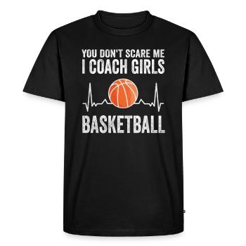 Tu ne me fais pas peur J’entraîne des sports de basket-ball pour filles - T-shirt Premium bio Homme - noir - Devant - Nico (187cm)