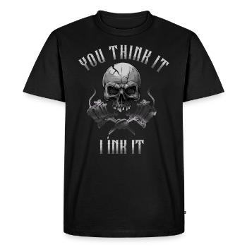 Skull You Think It I Ink It Tattoo Artist Great - Men's Premium Organic T-Shirt - black - Front - Nico (187cm)