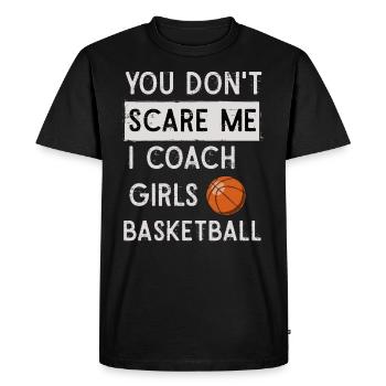 Tu ne me fais pas peur J’entraîne des sports de basket-ball pour filles - T-shirt Premium bio Homme - noir - Devant - Nico (187cm)