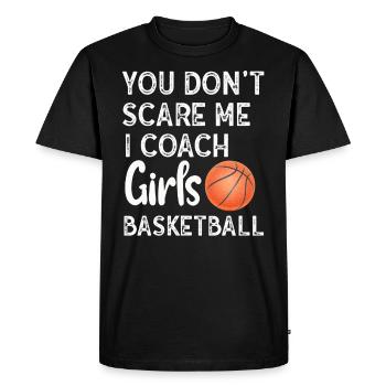 Tu ne me fais pas peur J’entraîne des sports de basket-ball pour filles - T-shirt Premium bio Homme - noir - Devant - Nico (187cm)