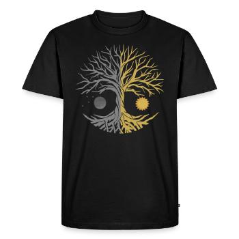 Phases of the Moon Symbol Vibe Tree - Men's Premium Organic T-Shirt - black - Front - Nico (187cm)
